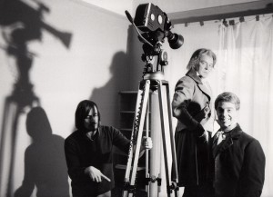 Gordon setting up a shot with Tony Britton and Peter Settelen