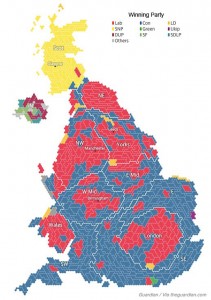 Map of General Election results, May 2015