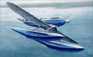The Supermarine S6B seaplane, a futuristic design by George Mitchell, designer of the Spitfire. (Image from www.boat-angling.co.uk, uncredited)